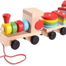 Geometric Figures Stacking Train| Wooden Push N Pull Train with Geomatric Shape-picture-18