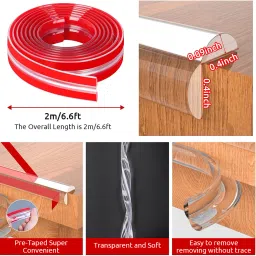 gustave Edge Banding and Corner Protectors Set Self Adhesive Clear L Shaped Edge Trim image 2