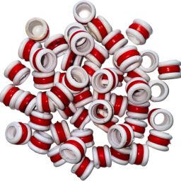 White & Red New Design Rubber 20 pcs Pigeon Foot Ring Bird Shoulder Guard-23