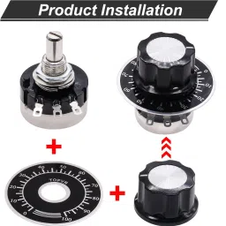 vahissh life inc 1 of RV24YN20S Potentiometer, 2K Ohm, B202 with Dial plate & A-03 knob Rotary Potentiometer image 4