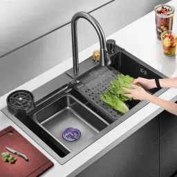 Matt Finish SS 304 Pull Down faucet & complete Set_F85 Vessel Sink-image-47