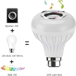 Khodalraj Enterprise LED Music Bulb Speaker Color changing Bulb/Disco Bulb /White with Remote Control Smart Bulb image 2
