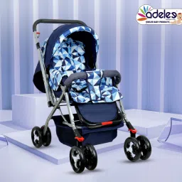 Adjustable Backrest, 360° Swivel Wheel , Reversible Handlebar Baby Pram Stroller-21