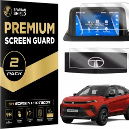 spartan shield Screen Guard for TATA NEXON 2023 FACELIFT COMBO || 7 Inch Infotainment + Steering Cluster Guard || Water Resistant || Smart+ Smart+S Pure PureS Creative || 9H Car Touch Display Screen Accessories 2024 [Not Tempered Glass]-22