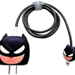 YSTIFYRA Charger cover for Samsung 25W Type C Adapter 360 Protection Cute Batman Cover, Cable Protector-16