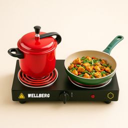 Shockproof Double Burner Electric Stove | Fast Heating Hot Plate for All Setting Electric Cooking Heater-image-18