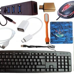 ANJO Wired Keyboard-Wired Mouse-Pad-Hub2.0-Cleaner-OTG C&Micro-Ext Cable-LED Combo Set-image-72