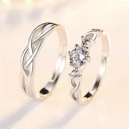 Adjustable Couple Rings for lovers valentine gift Stainless Steel Ring Set-image-97