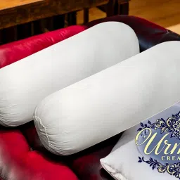 Round Microfibre Solid Bolster Pack of 2-image-79