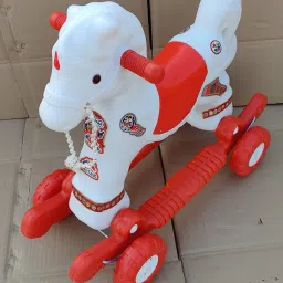 oh baby PLASTIC CHETAK HORSE WITH ROCKING FUNCTION AND RUNNING RIDE ON 32012520 Tricycle image 4
