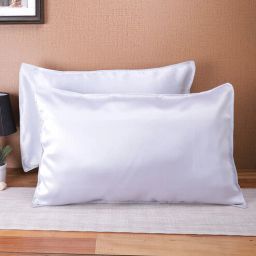 Grey Solid 210TC Satin 17 x 27 Inches Pillow Covers (Set of 2) by The Conversion-picture-31