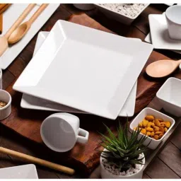 Snack Plate and Salad Plate Small Size Square Design Multipurpose Use Quarter Plate-4