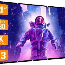 Dev Lite Premium 84" Inch Projector Screen (Foldable) 6 x 4 Feet 4:3 Ratio 3D UHD - 4K Supported Projector Screen (Width 184 cm x 124 cm Height) Projector Screen (Width 184 cm x 124 cm Height)-32