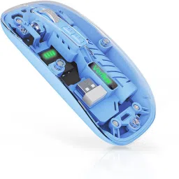 ZITRONIX Transparent Wireless Mouse Rechargeable Dual Mode Laptop Mouse Wireless Ambidextrous Optical Mousewith Bluetooth-2