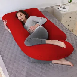 J SHAPE Polyester Fibre Solid Pregnancy Pillow Pack of 1-image-61