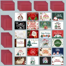 aanyacentric 2.9x4.1inches Merry Christmas A7 XSmall Printed Gift Tag Folded Blank Inside Greeting Card-picture-23