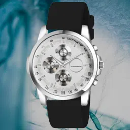 Minimalist yet luxurious timepieces for stylish men Analog Watch - For Men Sophisticated silver dial wristwatch for men with a black silicone strap-picture-27