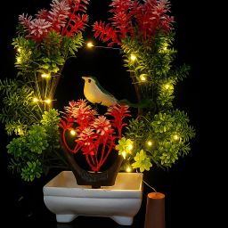 Artificial Plants With Bird_light For Home, Room, Bedroom, Office & wedding Bonsai Wild Artificial Plant with Pot-image-21