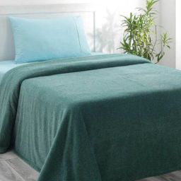 Green Solid 110 TC Cotton Single Bed Cover by Maspar-picture-27