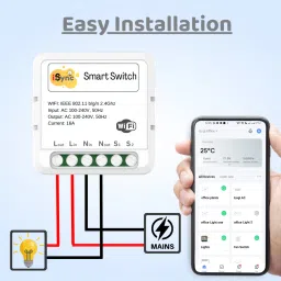 iSync WiFi Smart Switch for Electrical Appliance 16A Smart Home Automation, Mobile App Smart Switch image 2