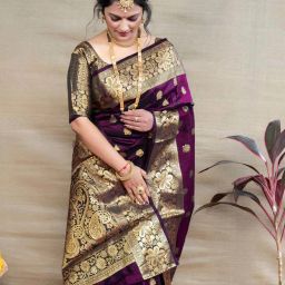 Woven, Self Design Banarasi Silk Blend, Pure Silk Saree-image-89