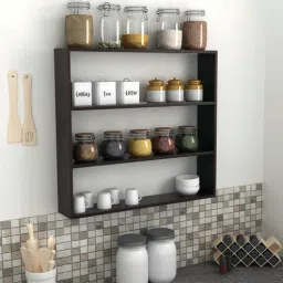 bluewud Jasden Engineered Wood Multipurpose Kitchen Storage Rack Shelf in classic Wenge finish-picture-44