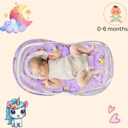 cuddlebud Cotton Infants Washable Baby Matress with Mosquito Net for Unisex,0-6 Months Mosquito Net image 2