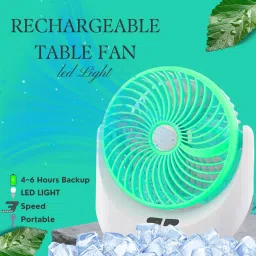 JY SUPER Rechargeable Desktop Fan with LED Light ,Silent Operation, 3-Blade Table Fan JY 1880 df-85 USB Fan-image-37