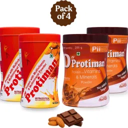 Kesar Badam & D-Protiman Sugar Free Chocolate Pack of 4 Combo Plant-Based Protein-26