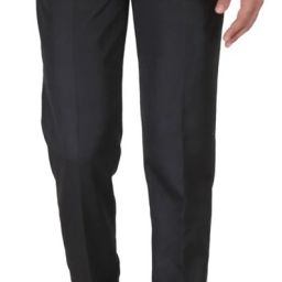 Men Regular Fit Black Cotton Blend Trousers-image-89