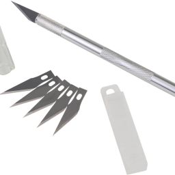 Detail Pen Knife with 5 Interchangeable Blades Metal Grip Hand-held Paper Cutter-image-18