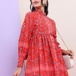 Women Tiered Multicolor Above Knee/Mid Thigh Length Dress-image-73