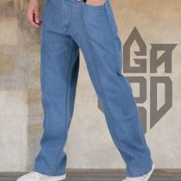 Men Relaxed Fit Mid Rise Light Blue Jeans-image-107