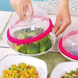 Transparent microwave heating silicone fresh-keeping cover refrigerator fresh-keeping film sealed food bowl cover 9 inch Lid-image-44