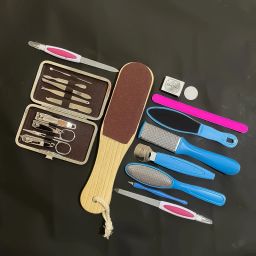 Manicure Pedicure Combo Kit with PRO Nail Filer and wooden foot Scrubber-image-51