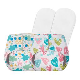 BASIC by SuperBottoms Infants Assorted Pack of 2 Reusable Diapers with 2 Dry Feel Inserts-12