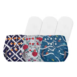 BASIC by SuperBottoms Kids Pack of 3 Sustainable Sustainable Diapers with Inserts for 0-3 Yrs-image-3
