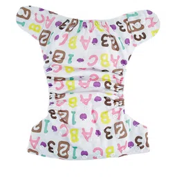 Baby Moo Multicoloured Alphabets & Numbers Printed Adjustable & Washable Diaper image 4