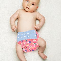 Baby Moo Infant Kids Pink & Blue Printed Adjustable & Washable Diaper-55