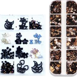 Combo of Black Nail Art Grid and Black gold Heart grid-image-80