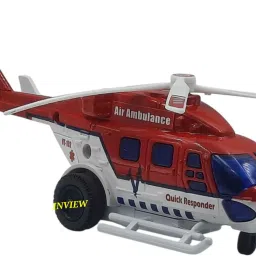 AIR AMBULANCE DHRUV HELICOPTER WITH ROTATABLE PROPELLER WITH PULL BACK TOY-8