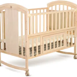 Wooden Baby Cot Extendable Swinging Bed, Soft Mattress Crib for 0-4 Years Baby Cot-19