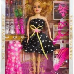 Doll set with Makeup/Dresses/Shoe/Sandals and accessories for kids (Multicolor) (Multicolor)-28