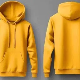 Men Solid Hooded Neck Yellow Sweater-image-80