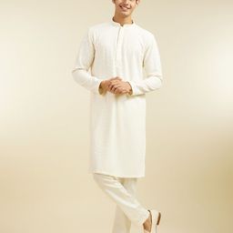 diwas by manyavar Men Embroidered Viscose Rayon Straight Kurta-picture-25