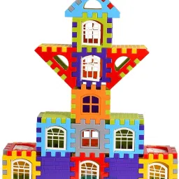 pulsbery Building Blocks for Kids , Big Size House Building Blocks with Windows, Block Game for Kids,Boys (Multicolor) image 3