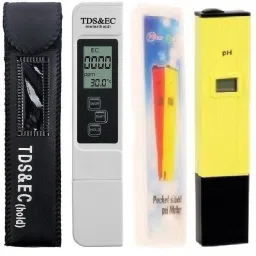 EC TDS Meter and PH Meter 2pc Combo TDS EC Meter Electrical Conductivity Water Purity Tester Water Filter Quality Measuring Machine Portable Pocket Handheld Pen Type PH Tester Liquid PH Alkalinity Value Hydrotester for Hydroponic, Liquid, Purity, Acidity, Alkalinity, PPM Indicator for RO UV UF Mineral Water Purifiers Filter Service Digital TDS Meter-image-96