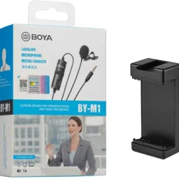 BY-M1 with Mount3 for phone and LED Omnidirectional Lav Condenser Microphone-13