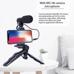 Alchiko Best Mini Live Streaming Tripod & LED Kit Flexible 360 Rotation with Shotgun Mic 250 lx Camera LED Light image 4