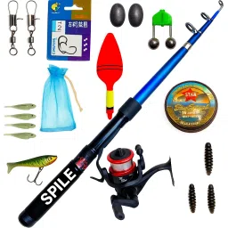 7ft Blue Telescopic Fishing Combo Set with Reel, Line, Lure Full Accessories Kit B BST.1 Blue Fishing Rod-image-33